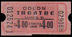 Odeon Theatre - Old Ticket Stub From Andrew Wilson